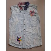 ราคา เสื้อยีนส์แขนกุดตกแต่งลายมัดย้อม (4751181854)