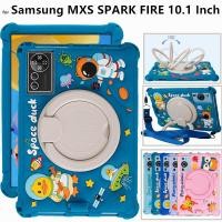 ราคา for Samsung MXS SPARK FIRE 10.1" Tablet 360 Degree Rotating Cute Cartoon Shockproof Soft Silicone Protective Sleeve Stand Cover (29424876180)