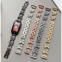 ราคา Metal Bowknot Watch Strap For Huawei Band 10 สาย Huawei band 9 / 9NFC/8,8NFC,7,6 Gem Strap สาย Huawei Band10 Strap Jewelry Huawei Band 9 สาย Huawei Band 8 / Huawei Band 7 สาย Huawei Band 6 Strap Metal