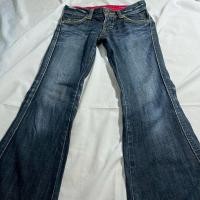 ราคา กางเกงยีนส์ เอวต่ำ ขาม้า แต่งบุกำมะหยี่สีชมพูขอบด้านใน ป้าย Something Edwin ญี่ปุ่น y2k (52902860858)