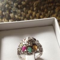 ราคา แหวนนพเก้าตัวเรือนเงินแท้ 925 พลอยหลังเต่าจัดส่งฟรีอีมเอส (61739910)