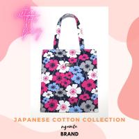 ราคา กระเป๋าผ้าคอตตอนญี่ปุ่น ลายดอกไม้สีชมพู-เทา-ฟ้า-ขาว (JPFW 03) (10220622485)