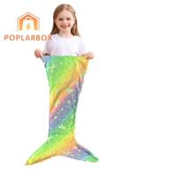 ราคา EPTRO ผ้าห่มหางนางเงือก, ผ้าห่มนางเงือกสายรุ้งแบบเรืองแสงกลางคืน, ผ้าห่มเด็กสักหลาดนุ่มสําหรับทุกฤดูกาล (41227481772)