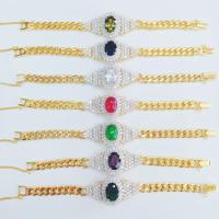 ราคา สร้อยมือพลอยสีขนาด 12*16 mm. เพชร cz ล้อม 2 ชั้น สายเพชรเกาะหนามเตย ชุบทองไมครอนหน้าขาว สวยหรูดูแพง ราคาพิเศษ (16323508213)