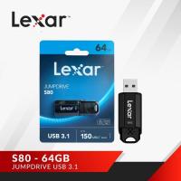 ราคา (ยูเอสบีแฟลชไดรฟ์) Lexar S80 64GB USB 3.1 Flash Drive Plug-and-Play (LJDS080064G) PC/Mac (27984064640)
