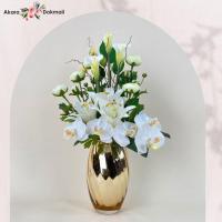 ราคา Akara Dokmaii แจกันดอกไม้ประดิษฐ์ โทนสีขาวเขียว ดอกไม้ปลอมพร้อมแจกัน (29651254610)