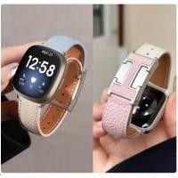 ราคา Elegant H Magnetic Buckle Leather Band Compatible For Fitbit Versa 4 สาย Adjustable Fitbit Versa 3 สาย Fitbit Sense / Fitbit Sense 2 Strap / Fitbit Versa 2 Loop For Fitbit Sense Strap Smart Watch Stra