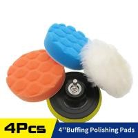 ราคา 4 Pcs 4 Inch Polishing Pad Buffing Wool Sponge Pads 100mm for Washing, Waxing with M10 Adapter for Electric Drill Auto P (27223086554)