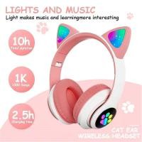 ราคา Cat Ear Light-Up Bluetooth Headphones Wireless Over-Ear STN-28 Cross-Border Hot-Selling Cute Series New Model Factory Direct Sale (46503938392)