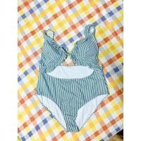 ราคา ชุดว่ายน้ำสาวอวบ วันพีชลายตรง ชุดไปเที่ยวทะเล ชุดว่ายน้ำสาวอวบอ้วนไซต์4XL ใส่ได้ (15566140928)