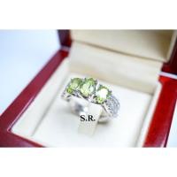 ราคา 0%10 เดือน S.R. แหวนทองคำขาวเขียวส่องแท้ เม็ดละ 3.00 กะรัต จำนวน 3 เม็ด พร้อมใบรับรองสินค้า เคลือบทองคำขาวแท้100% (40070322141)