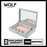 ราคา กล่องเก็บเครื่องประดับ WOLF X LIBERTY Julia Interior Print Medium Jewellery Box (Sage Green) (56801391231)