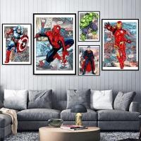 ราคา MINISO Marvel Movie Avengers Wall Art Poster Spiderman Iron Man Hulk Canvas Paintings Prints Bedroom Living Room Decor M (44001653985)
