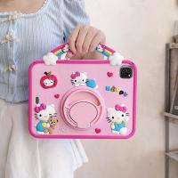ราคา น่ารัก 3D hello kitty สําหรับ iPad Pro2024 11 นิ้ว Mini 1/2/3/4/5/6 11 ซิลิโคนป้องกันกรณีผู้ถือ 12.9 2018 2020 2021 7th 8th 9th 10.2 Air5 Air4 กันกระแทกปกอ่อน (43907507974)