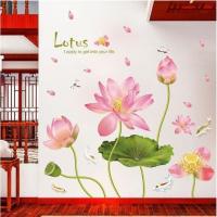 ราคา [DBEST] WALLSTICKER LOTUS PINK FLOWER WALL STICKER UK 90X60 (9026069446)