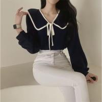 ราคา เสื้อเชิ้ตชีฟอง แขนยาว ลายจุด สไตล์วินเทจ สวมใส่สบาย (2426396306)