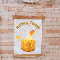 ราคา ป้ายผ้าดิบ ผ้าดี พิมพ์ลาย 30*40 cm พร้อมไม้ไผ่+เชือกแขวน โทส001 อาหาร ขนม ธงประดับ (43008011920)