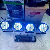 ราคา ยกชุด PAR 4 ตัว พร้อม DMX 512 ไฟ LED ไฟพาร์ LED 54x3W PAR 54 LED 3w RGBW ไฟพาร์ LED disco lights LED ไฟเวที ไฟดิสโก้เธค (3867587889)