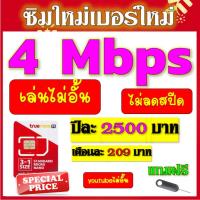 ราคา ซิมโปรเทพ 4 Mbps รายปี ไม่อั้น ไม่ลดสปีด ใส่กล้องวงจรปิดก็ได้ เล่นเน็ตก็ดีซิมเน็ตรายปี✅ซิมใหม่✅ (26539932114)