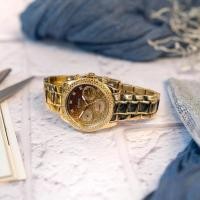 ราคา [แท้ผ่อน0%]GUESS Ladies Gold Tone Analog Watch GW0483L2 (21596490519)