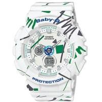 ราคา Casio Baby-G นาฬิกาข้อมือผู้หญิง สายเรซิ่น รุ่น BA-120SC-7A - สีขาว (283187869)