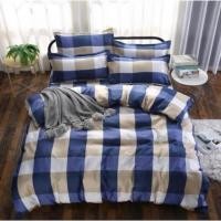 ราคา ชุดเครื่องนอน พร้อมผ้านวม ผ้าปู7ฟุต (มีทุกขนาด ส่งฟรี ลายสก๊อตน้ำเงินเทา (8004011250)