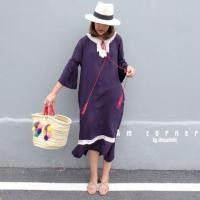 ราคา Maxi dress ผ้าcotton สปันเนื้อนิ่ม (65884794)