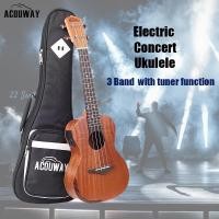 ราคา [จัดส่งในพื้นที่] Acouway อูคูเลเล่ไฟฟ้า 24/26 นิ้ว พร้อมจูนเนอร์ 3 สาย Eq concert tenor ukulele (22869435145)