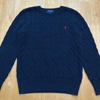 ราคา Polo Ralph Lauren เสื้อสเวตเตอร์ถัก สีกรม ปักม้าสีแดง แท้ สภาพใหม่ (56201644192)