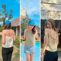 ราคา สายเดี่ยวผูกหลัง สายเดี่ยวผ้าลินิน เสื้อไปแคมป์ (23813356318)