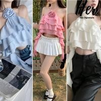 ราคา พร้อมส่ง/3สี ครอปคล้องคอ ครอปแขนกุด เสื้อโชว์หลัง สายเดี่ยวลายดอก สายเดี่ยวลูกไม้ ครอปสายฝอ ครอปสาวอวบ 30015 (23032739155)