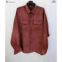 ราคา VAN HEUSEN แท้ อก54 เสื้อเชิ๊ตแขนยาวสีแดงเลือดหมู (26407896737)