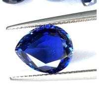 ราคา 9X11mm รูปหยดน้ำ พลอยไพลิน สังเคราะห์ สีน้ำเงินพลอยอัด(เนื้อแข็ง).ราคาต่อเม็ด.Synthetic Blue Sapphire Corundum. (27606095649)