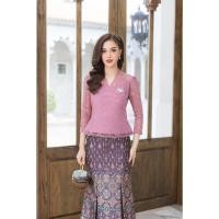 ราคา CHANIDA เสื้อลูกไม้เนื้อนิ่ม แขนกระบอก คอวี ระบายชายด้านหลัง (รหัสสินค้า 129 ) *ราคาเฉพาะเสื้อ* (40212595769)