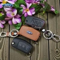 ราคา ซองหนังแท้ใส่กุญแจรีโมทรถยนต์ Ford Fiesta,Focus พับข้าง รุ่น 3 ปุ่ม (1241934820)