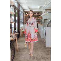 ราคา จัดโปรว่างไซส์ Lเดรสสั้นแขนยาว เดรสโบฮีเมียนสวย งานป้าย Love lady (18521841676)