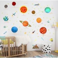 ราคา 116A สติ๊กเกอร์ติดผนัง สติ๊กเกอร์ตกแต่งห้องนอน ลายอวกาศ (Wall Sticker) (24279781529)