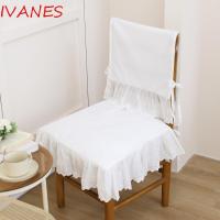 ราคา IVANES เบาะเก้าอี้, Ruffle สีขาวภาษาฝรั่งเศสคําเก้าอี้ปกหลัง, High-End ลูกไม้-ตัดขอบผ้าฝ้าย Hollow Design เก้าอี้พนักพิง Party (45404431177)