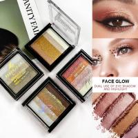 ราคา Five-Color Stripes Non-Smudge Eyeshadow Five-Color Pearlescent Highlight Color Eyeshadow Palette (45603070915)