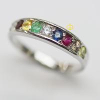 ราคา Jewchanแหวนพลอยนพเก้าแท้ พลอยตามตำราพลอยแท้ทุกเม็ดขนาดพลอย 2.5 มิลเพชรcz ตัวเรือนเงินแท้ (29522111176)