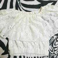 ราคา เสื้อปาดไหล่ ใส่เกาะไหล่ ลูกไม้สีขาว (1387468239)