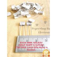 ราคา 0.1UF 63V 104PF 100NF คาปาซิเตอร์ EVOX MMKสีขาว ขาห่าง 5มิล แท้ใหม่ค่าความจุเต็ม100% C104 C 0.1UF63V C0.1UF (21054910783)