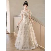 ราคา ชุดราตรีผู้หญิงสไตล์ใหม่หรูหรากลิ่นหอมขนาดเล็กแฟชั่นชุดราตรียาว (24360919700)