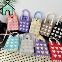 ราคา OTUINSG Knot Wrist Bag, High-capacity Sweet Love Knit Handbag, Fashion Knit Mini Phone Bag Girl (52354716248)