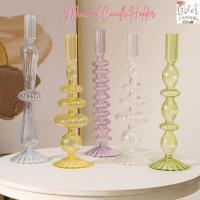 ราคา Violet Flamingo เชิงเทียนแก้วสไตล์เกาหลี เชิงเทียนมินิมอล สำหรับวางเทียนแท่งตกแต่งห้อง (25305157760)