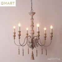 ราคา สร้างสรรค์สไตล์อเมริกันคันทรีฝรั่งเศสไม้เนื้อแข็งโคมระย้าเก่าวิลล่าห้องรับประทานอาหารห้องนั่งเล่นห้องนอนโฮมสเตย์โคมไฟโรง (27606785489)