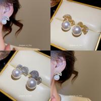 ราคา ต่างหูไข่มุกใหญ่พลอยเทียม สไตล์เรียบหรู เหมาะสำหรับสวมใส่วันๆ (46153941401)