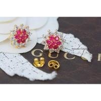 ราคา ต่างหูทับทิมล้อมเพชรเพชร CZ แท้ สวยเริ่ดดมว้ากกกค่ะ (2282040009)