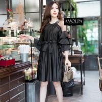 ราคา NEW IN TODAY BY AMOLPA DRESS ผ้าอัดพลีทจีบรอบตัว แต่งแขนซีทรูระบายชั้นๆ (3640685297)