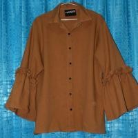 ราคา เสื้อเชิ้ต แขนฟรุ้งงฟริ้ง สีส้มอิฐ (971401753)